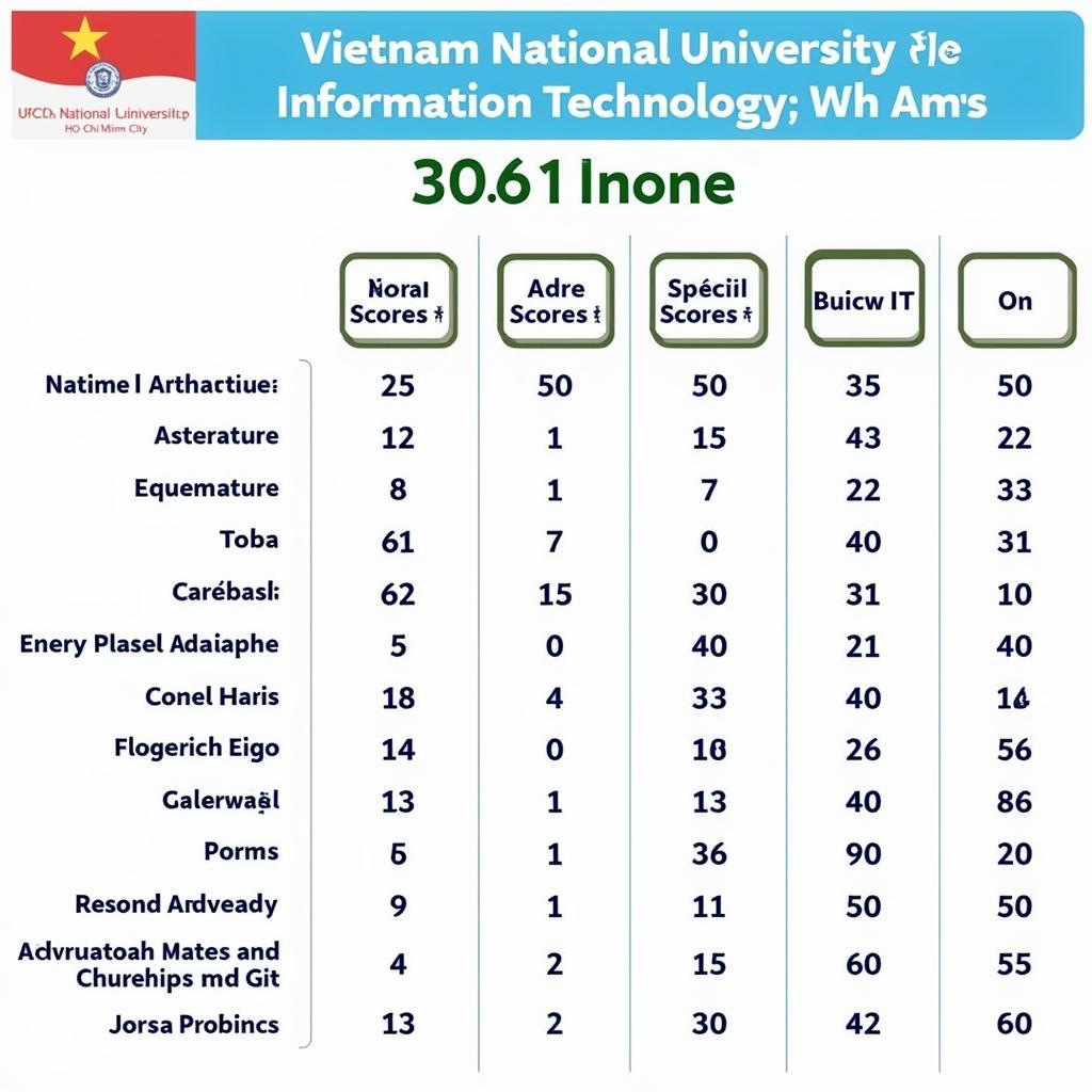 Điểm chuẩn ngành Công nghệ thông tin Đại học Quốc gia TP.HCM năm 2021