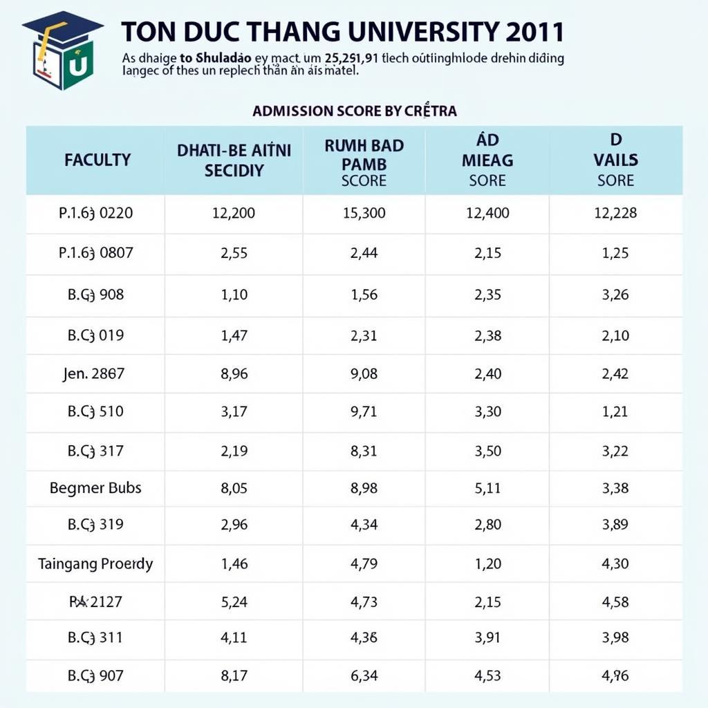 Điểm chuẩn Đại học Tôn Đức Thắng năm 2011