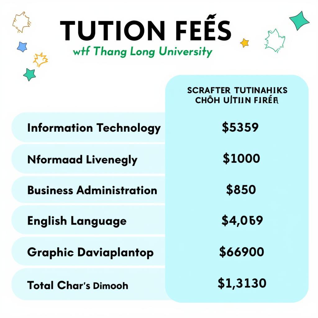 Mức học phí tham khảo Thăng Long