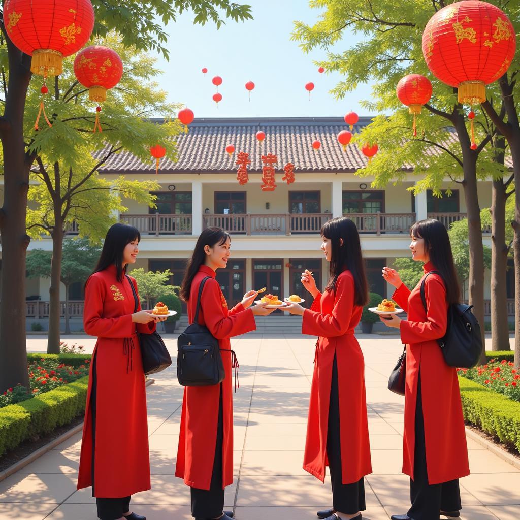 Sinh viên nghỉ lễ tết tại đại học