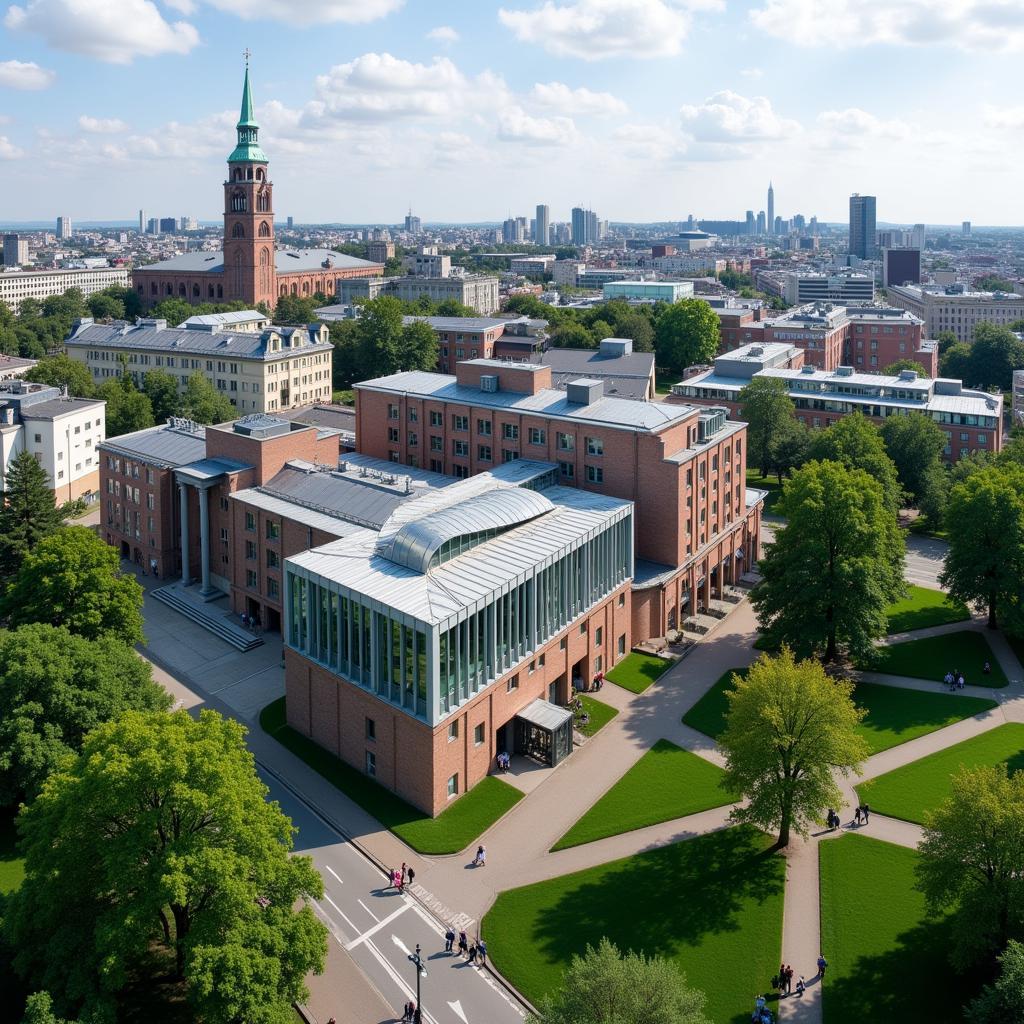 Toàn cảnh khuôn viên Đại học Helsinki Phần Lan