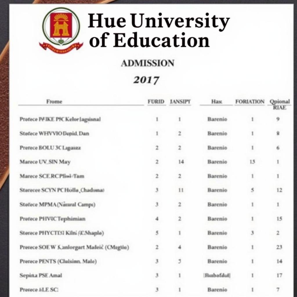 Danh Sách Trúng Tuyển Đại Học Sư Phạm Huế Năm 2017