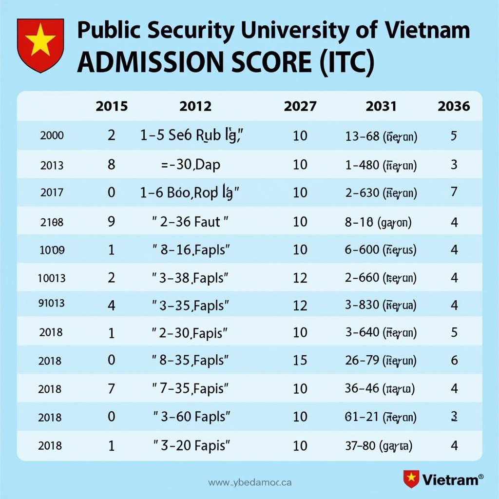 Điểm chuẩn đại học công an các năm