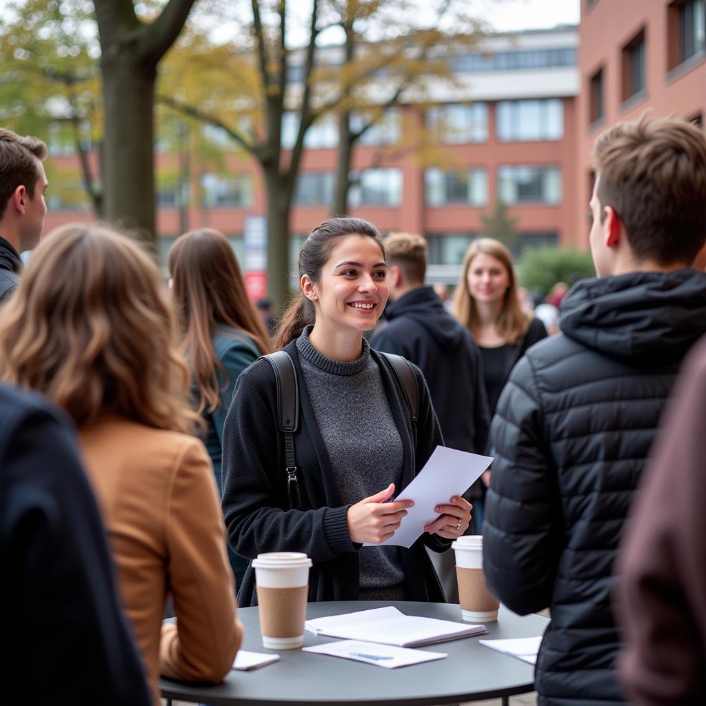 Sinh viên Đại học Helsinki trao đổi trong khuôn viên trường