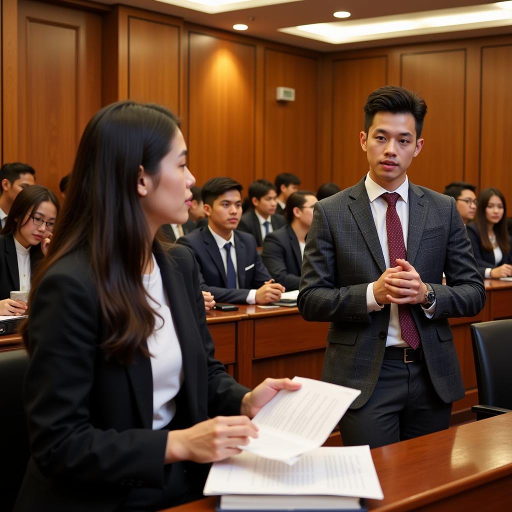 Sinh viên Đại học Luật TP.HCM tham gia Moot Court