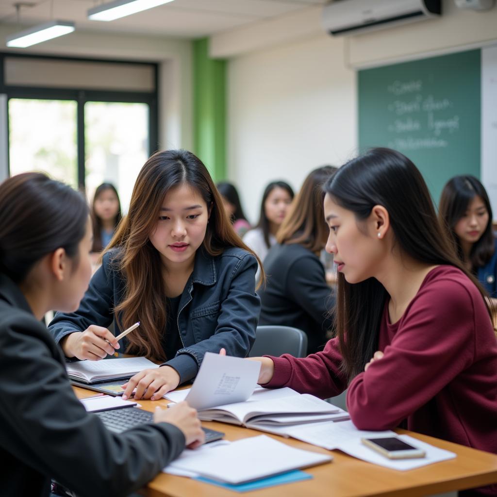 Sinh viên Trường Đại học Sư phạm Thái Nguyên đang học tập