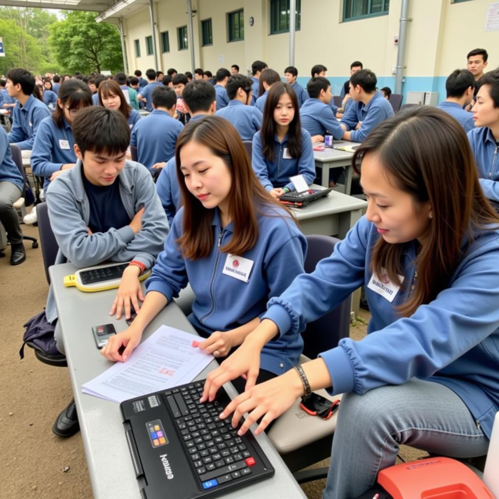 Sinh viên Trường Đại học Vinh cơ sở 2 tham gia hoạt động