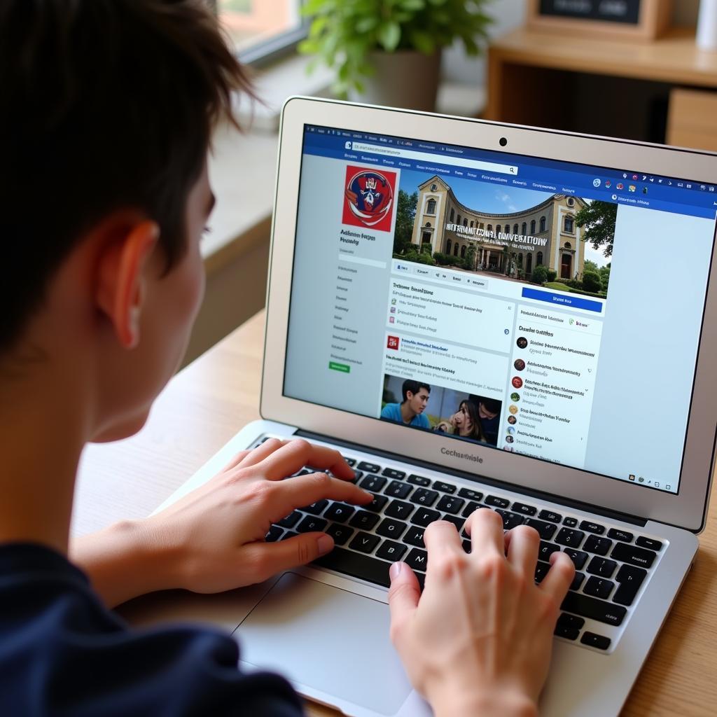 Tìm kiếm thông tin tuyển sinh đại học quốc tế trên Facebook