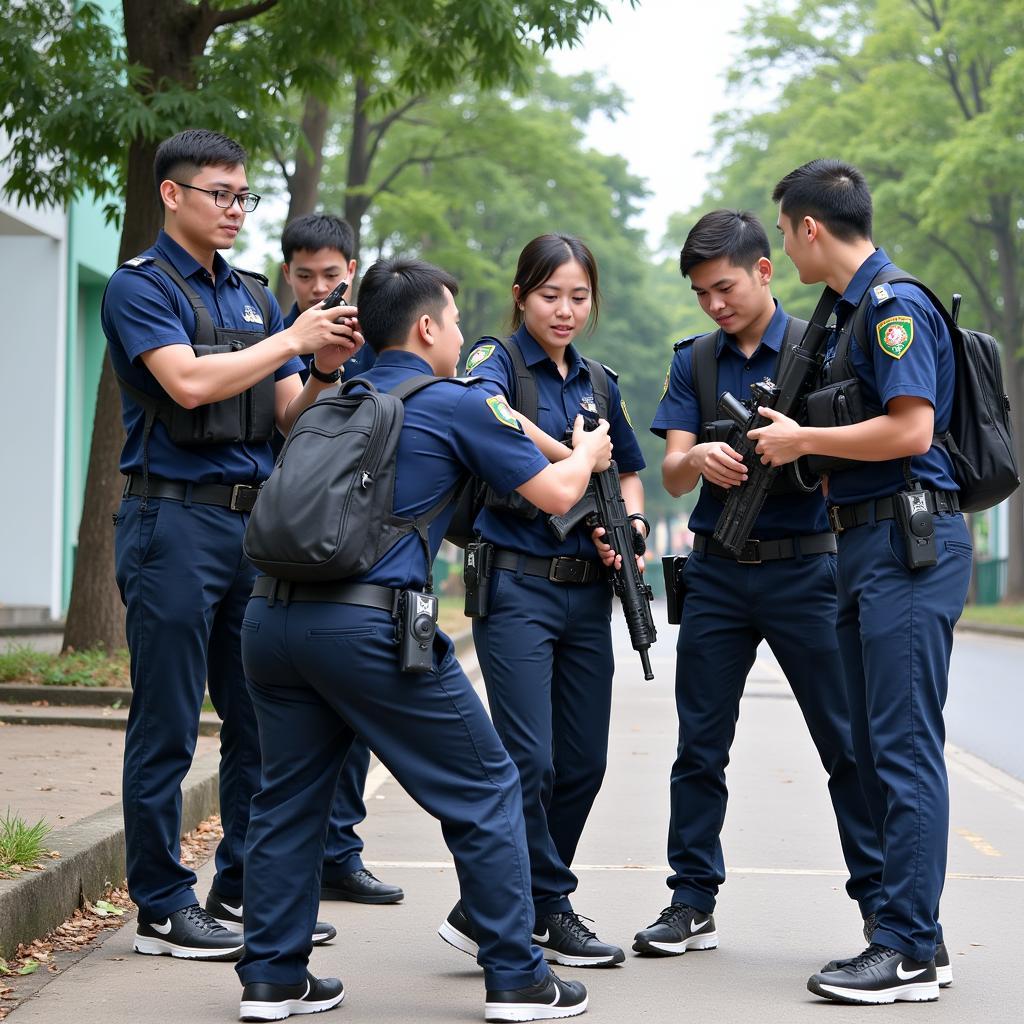 Sinh viên thực hành tại Trường Đại học Công an Nhân dân TP HCM